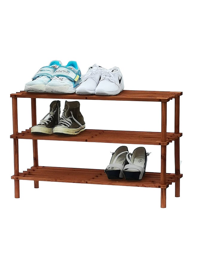 Feelings Wooden Shoe Rack 3 Tier 63Cm Brown  - Image 1