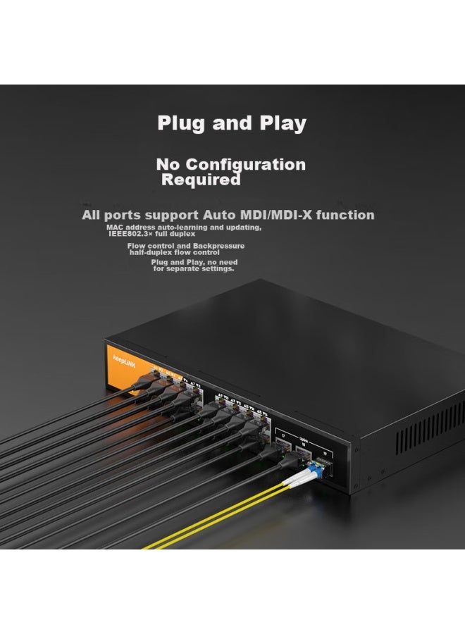 Keeplink Kp-9000 Full Gigabit 16-port Poe Switch + 2 Gigabit Cascading + 1 Gigabit Sfp Surveillance Camera Splitter Switch 240w - Image 3