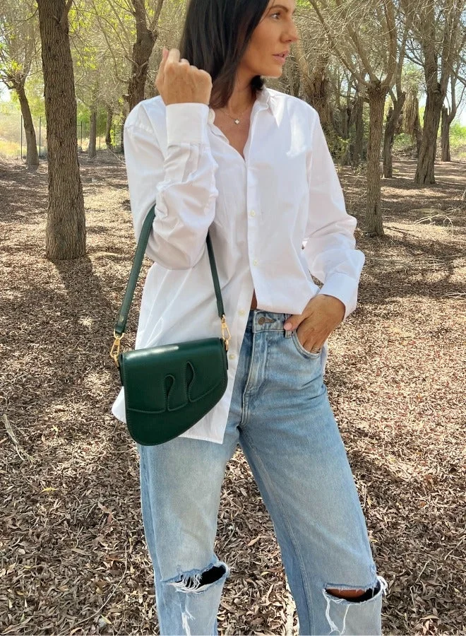 Veganologie Pebble Bag in Green Made From 1 Bamboo Stem