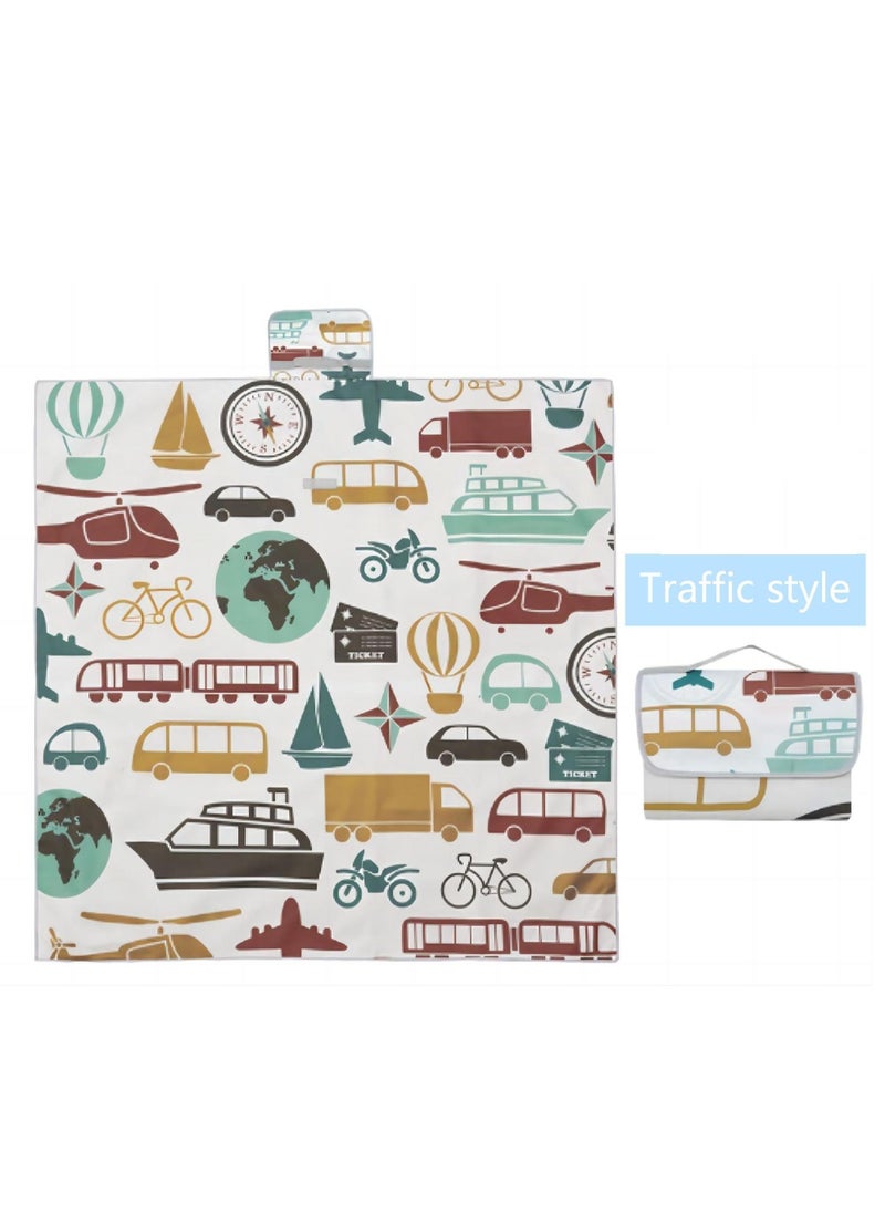insular - Portable Children's Crawling Mat with Traffic Pattern Print 1 Piece - Image 1