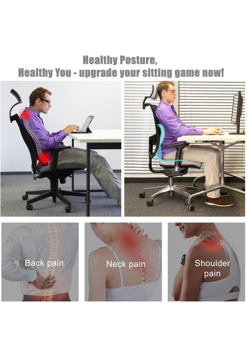 MIXDE - Seat Cushion and Lumbar Support Pillow Orthopedic Memory Foam Chair Back Cushion for Sciatica Lower Back & Tailbone Pain Relief, Adjustable Recliner Ergonomic Washable Versatile Pad for Car Office - Image 1
