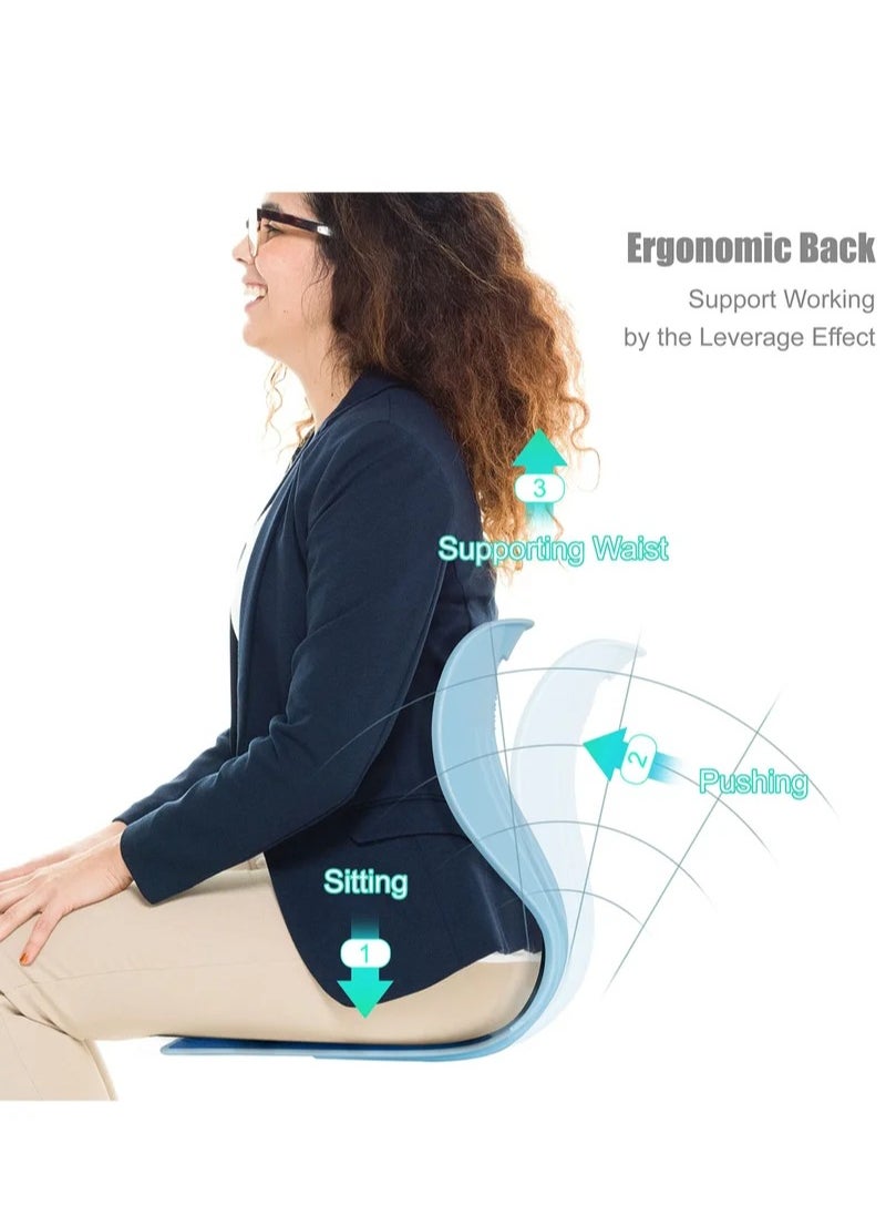 MIXDE - Seat Cushion and Lumbar Support Pillow Orthopedic Memory Foam Chair Back Cushion for Sciatica Lower Back & Tailbone Pain Relief, Adjustable Recliner Ergonomic Washable Versatile Pad for Car Office - Image 1