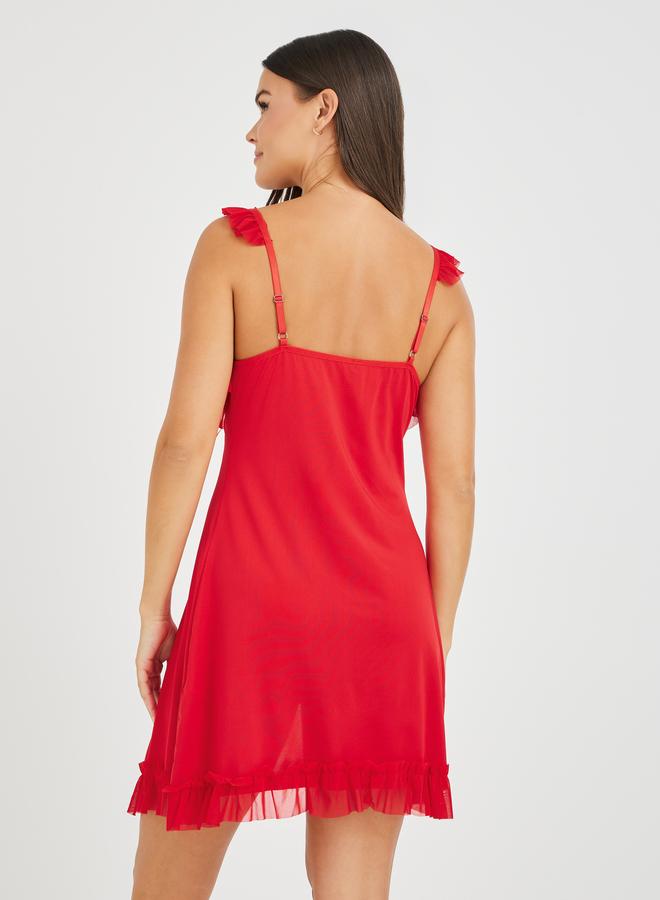 Styli Apex Strap Front Open Babydoll with Briefs - Image 4