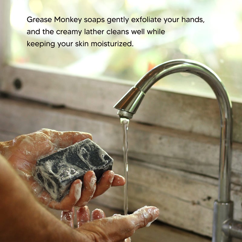 Bali Soap Grease Monkey - Natural Soap for Men, Dad, Husband - Special Father's Day Gift - Activated Charcoal Scrub for Mechanic - Cleans Dirty, Greasy Hands - Pack of 1, 7oz Bar - Image 5
