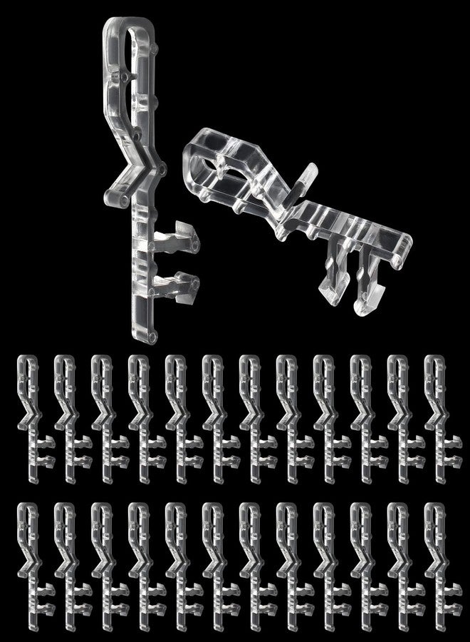 Rierdge Hidden Valance Clips 24 Pcs 2.1” Clear Plastic Window Blind Clips Holder Hidden Valance Retainer Valance Clips for Horizontal Blind Valance - Image 1