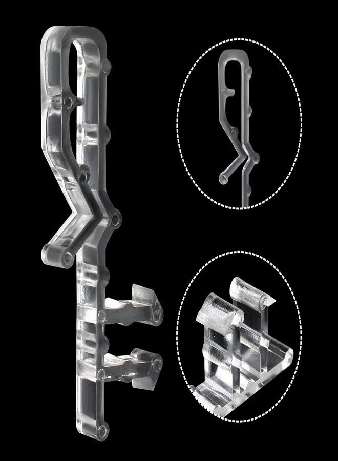 Rierdge Hidden Valance Clips 24 Pcs 2.1” Clear Plastic Window Blind Clips Holder Hidden Valance Retainer Valance Clips for Horizontal Blind Valance - Image 3