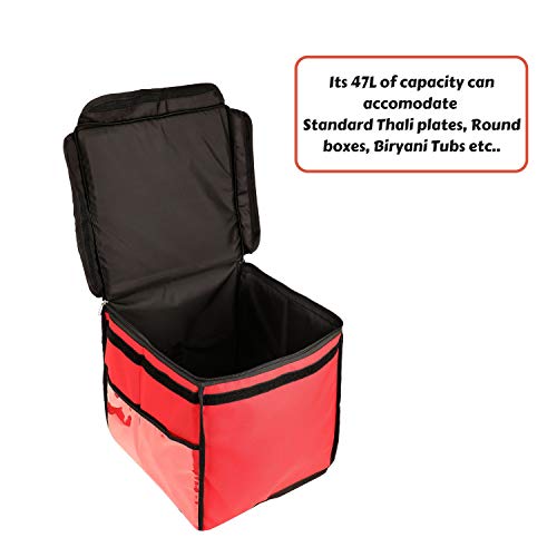 999 Standard Insulated Meal Delivery 47L Bag (RED) Branded Premiun Quality Food Carry On Bike Pickup Backpack. - Image 5