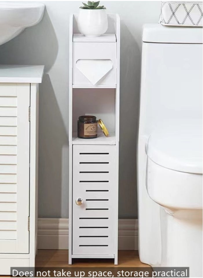 Kutis 1-Piece Bathroom Multifunction Storage Cabinet Shower Shampoo Shelf Soap Organizer Storage Rack White 15x17x80 Centimeter  - Image 2
