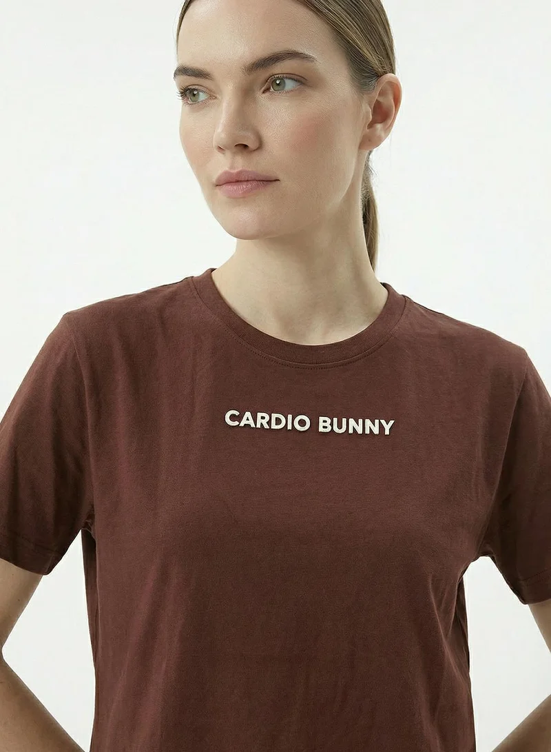 Cardio Bunny Women's Oversized Back Graphic Print T-Shirt pure Cotton Drop Shoulder