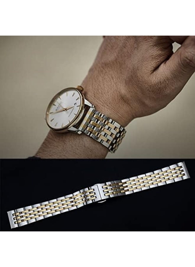 Stainless Steel Watch Band Straight & Curved End 14mm 16mm 18mm 19mm 20mm 21mm 22mm 23mm 24mm Premium Polished Metal Watch Band Bracelet Universal Smartwatch Replacement Strap Men Women - Image 4