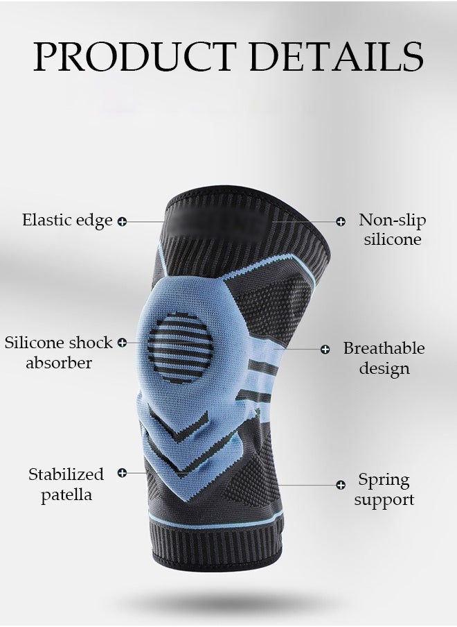 DUNISO 1PCS Knee Pad Knee Brace with Side Stabilizers and Patella Gel Pads Adjustable Compression Knee Support Braces for Knee Pain Meniscus Tear ACL MCL Arthritis Joint Pain Relief Injury Recovery  - Image 2