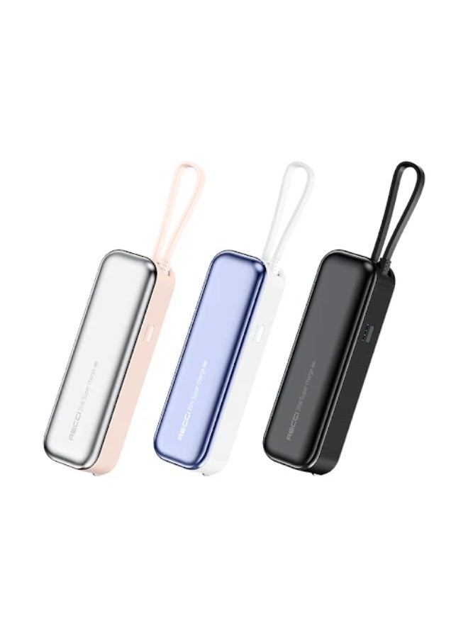 Recci RPB-A07 5000mAh Lipstick Mini Power Bank Black - Image 4