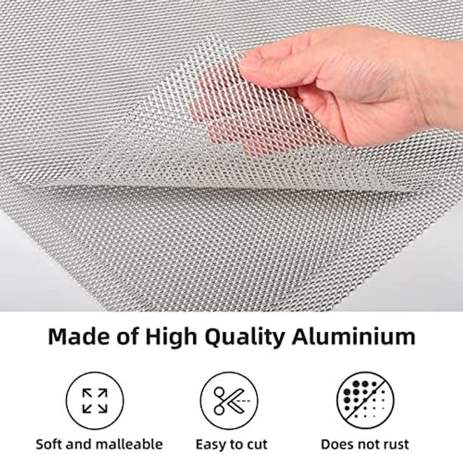 AggAuto 40"x13" Car Grill Mesh - Black Aluminum Alloy Rhombic Hole Bumper Grille Insert, Universal Fit - Image 5