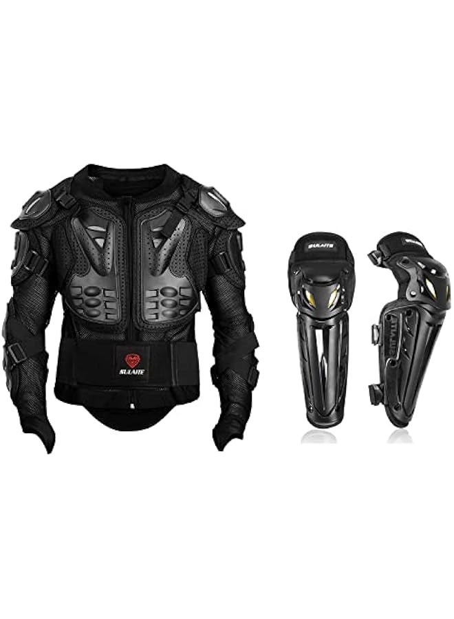 Sulaite Motorcycle Protective Gear, Motorcycle Body Armor, Dirt Bike Chest Protector Gear, Mtb Dirt Bike Knee Pads - Image 1