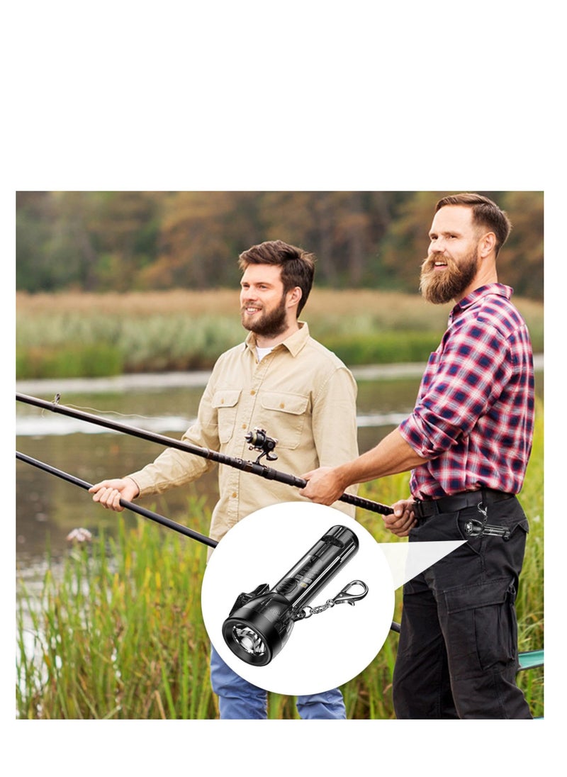 Small Keychain Torch, Mini USB Rechargeable Keychain Flashlight Bright Key Ring Portable Pocket Torch Light, Versatile 2000 Lumens Keychain Toy with Safety Clip for Various Outdoor Activities