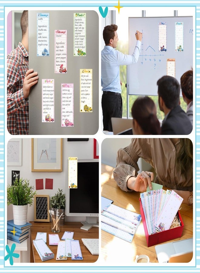 Eaasty 12 Pcs Seasonal Magnetic Notepads for Refrigerator Monthly Magnetic Grocery List 9 x 3.5 Magnet Memo Pads 30 Sheet Per Pad Shopping to Do List for January to December (Text Style) - Image 5