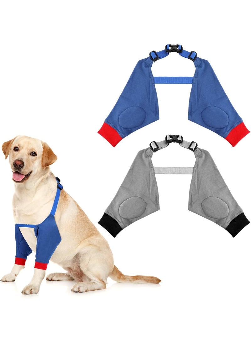 SOLARAE حامي كوع للكلاب، 2 زوج من دعامات الساق الأمامية للكلاب، حامي كم للركبة للكلاب المتوسطة والكبيرة (2 لون) - Image 1