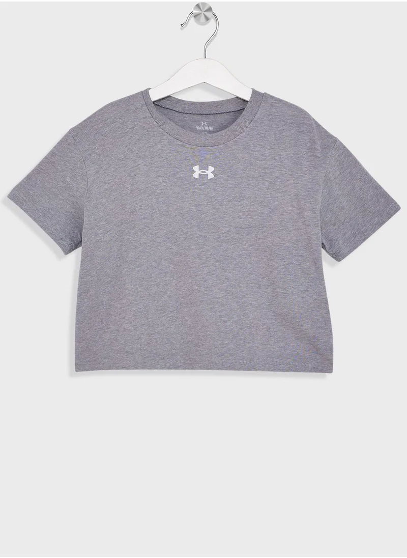 UNDER ARMOUR Girls' Crop Sportstyle Logo Short Sleeve T-shirt