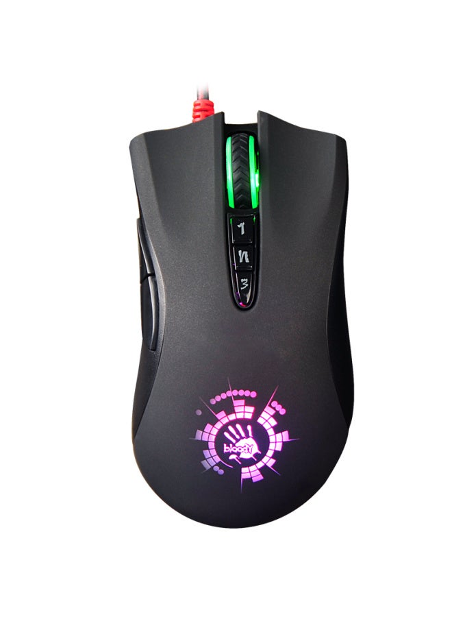 A4TECH A4tech A91 Blood Hand Mouse, Wired Mouse, E-sports Gaming Mouse, Right-handed Mouse, Agile Golden Boot, Pubg Mouse, Black - Image 1