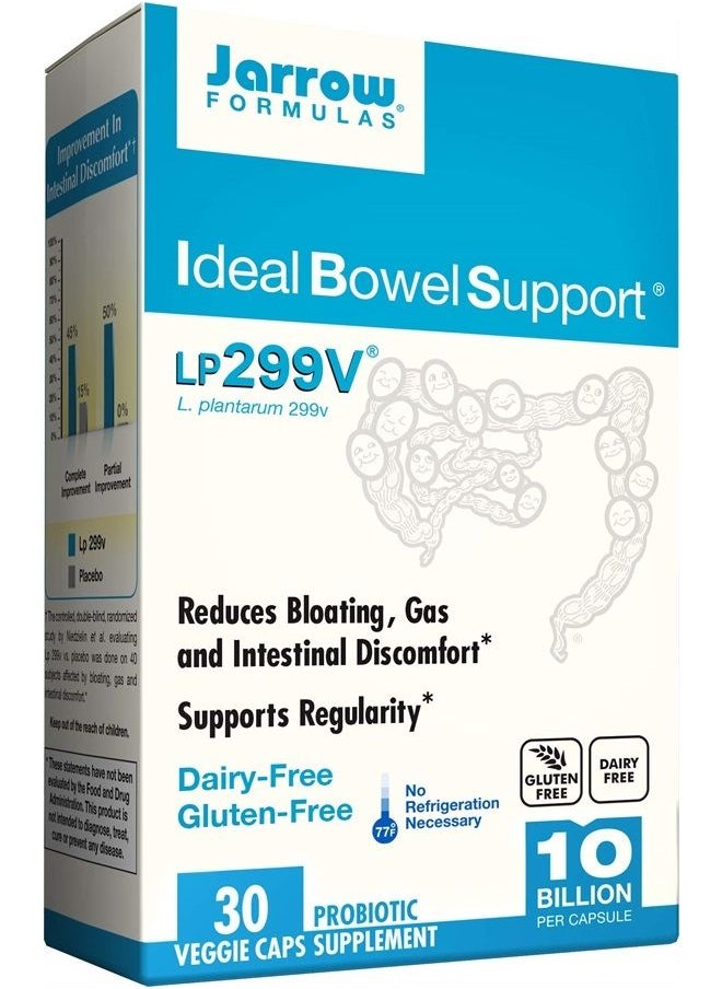 jarrow formulas - Ideal Bowel Support LP299v, Reduces Bloating, Gas, Intestinal Discomfort,* and Supports Regularity, 10 Billion Cells, 30 Veggie Capsules - Image 1