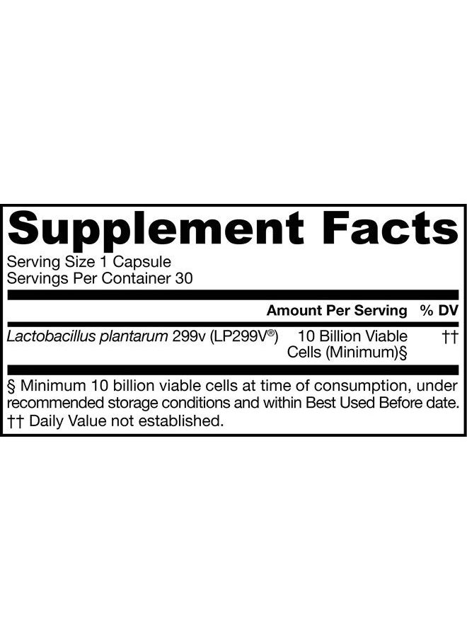 jarrow formulas - Ideal Bowel Support LP299v, Reduces Bloating, Gas, Intestinal Discomfort,* and Supports Regularity, 10 Billion Cells, 30 Veggie Capsules - Image 1