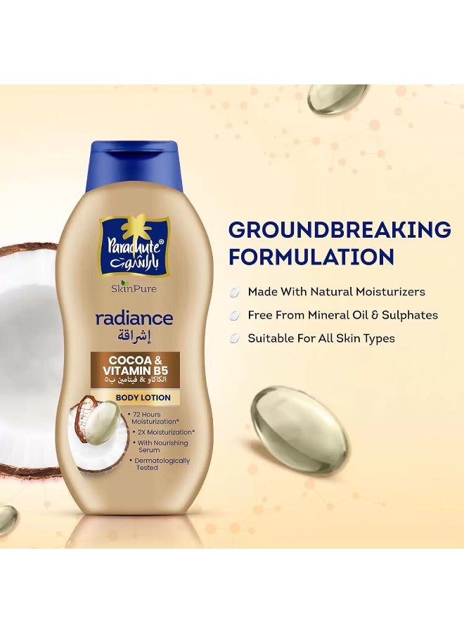 باراشوت لوشن الجسم المشرق سكين بيور بالكاكاو وفيتامين B5 من باراشوت 400 مل - Image 5