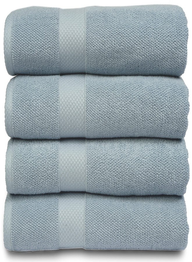 MAURA Premium Bath Towels 100% Cotton 27x54 Ultra Absorbent Quick Dry 4 Pack Soft Terry Bath Towels Set for Bathroom, Hotel and Spa Quality, Serenity Blue - Image 1