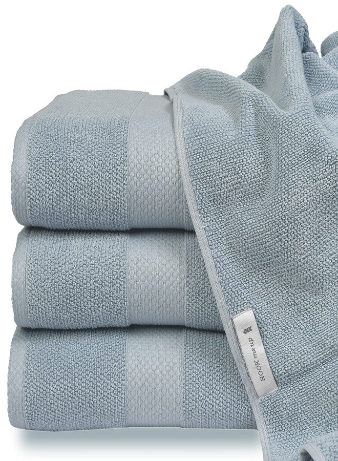 MAURA Premium Bath Towels 100% Cotton 27x54 Ultra Absorbent Quick Dry 4 Pack Soft Terry Bath Towels Set for Bathroom, Hotel and Spa Quality, Serenity Blue - Image 2