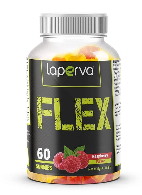 Gummies for Joint Support Laperva Flex- Raspberry Flavored  with Glucosamine Sulfate, 60 Gummies