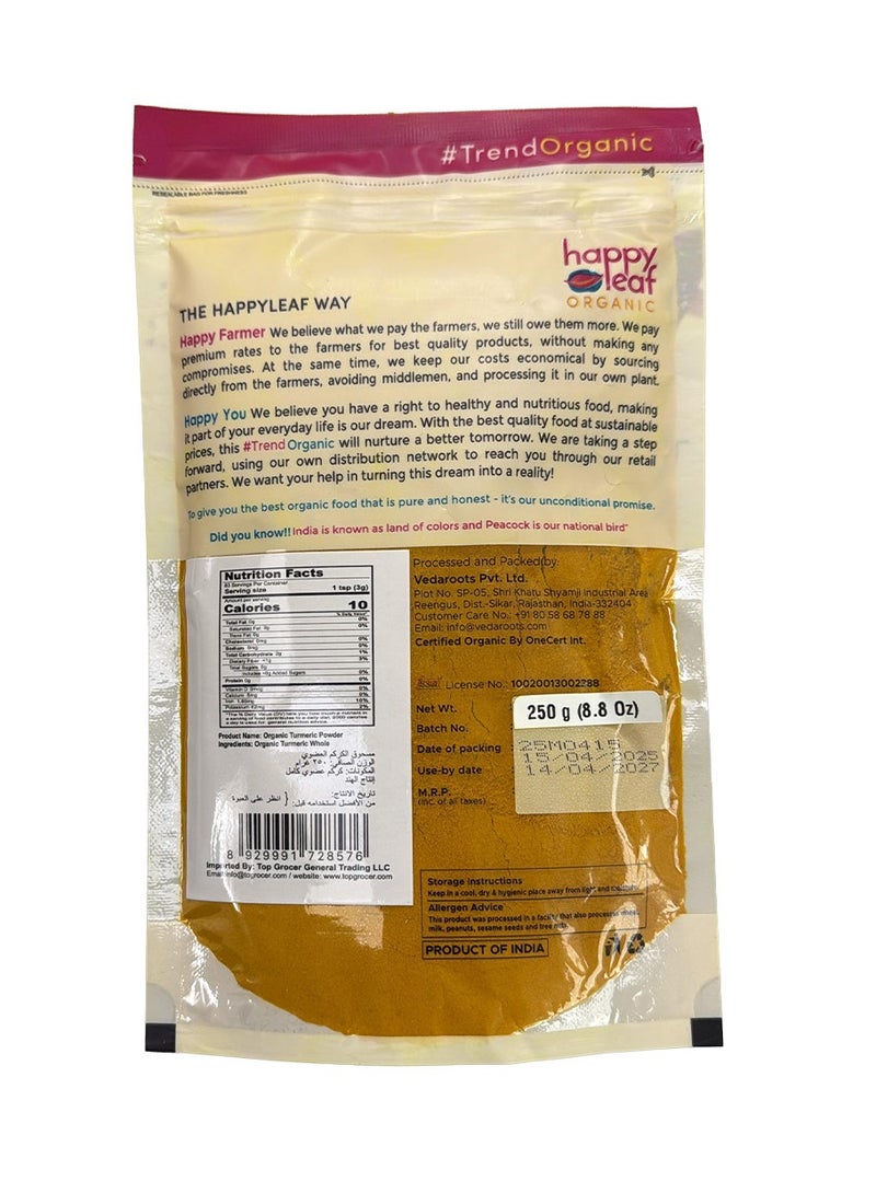 happy leaf organic Organic Turmeric Powder 250g - Image 2