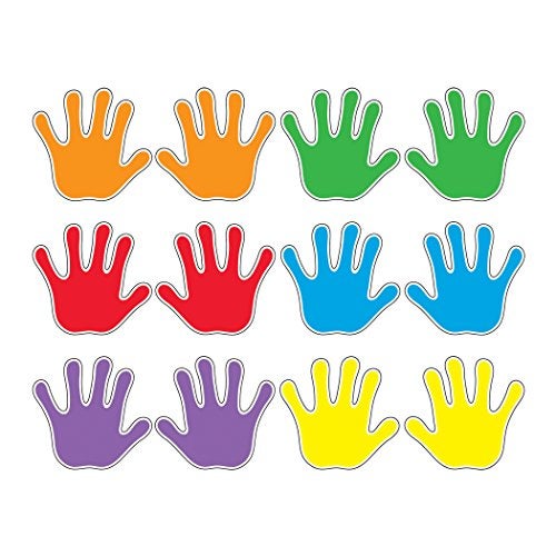 Trend Enterprises Trend Handprints Classic Accents Variety Pack, Classroom Bulletin Board Cut Outs, 5-1/2 to 6 Inches, 36 Count - Image 1