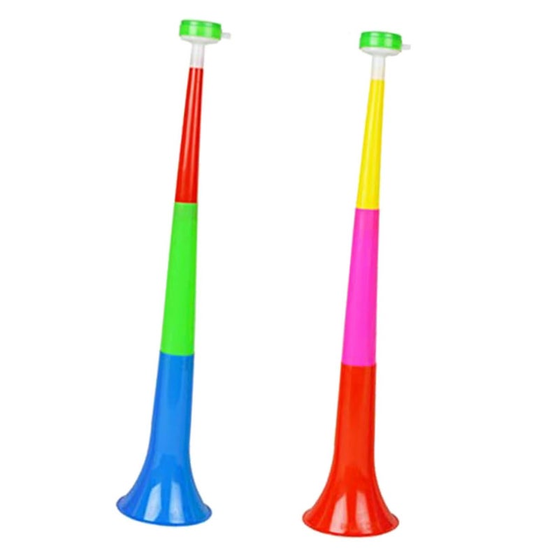 2 Pcs Plastic Telescopic Toy Trumpet Portable Football Game Horn For Kids - Image 2