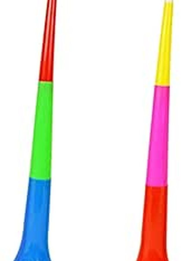 2 Pcs Plastic Telescopic Toy Trumpet Portable Football Game Horn For Kids - Image 1