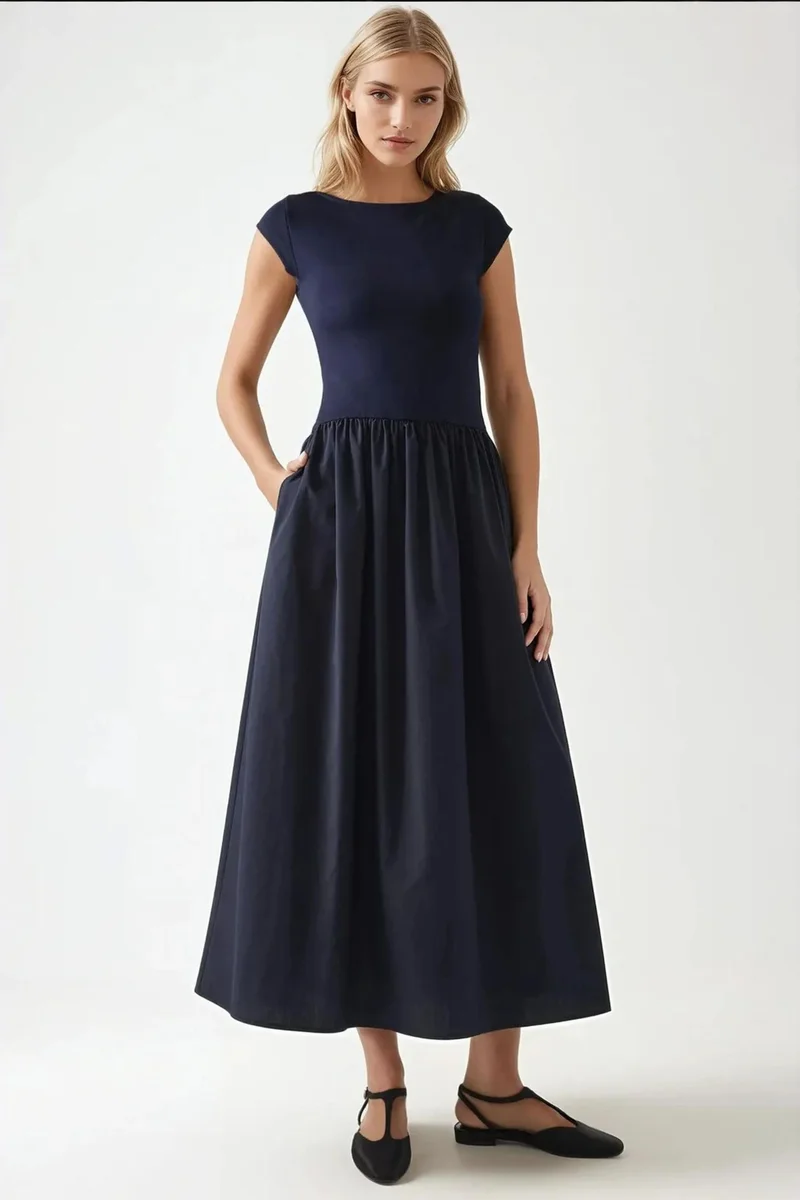Hiccup Contrast Midi Dress