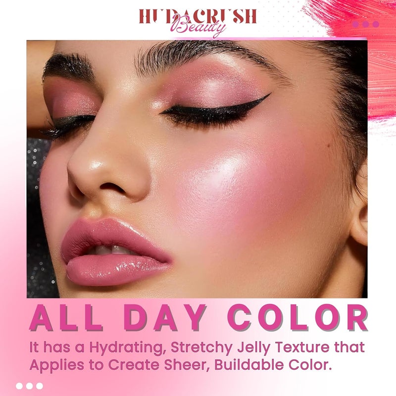 HUDACRUSH HUDACRUSH 4Pcs Multicolor 2in1 Jelly Korean Lip Tint and Cheek Tint for Women Moisturizing Smudgeproof Lip Gloss Korean Tinted Lip Gloss for Kids and Women  - Image 4