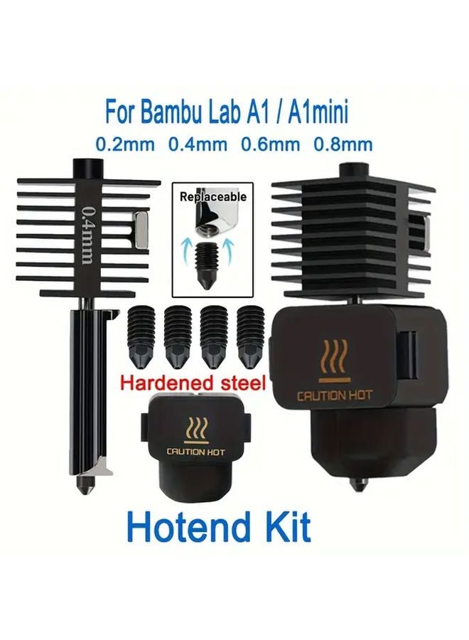 Bambu Lab A1 Mini 3D Printer 0 2mm Hotend Kit with Hardened Steel Nozzles - Image 2