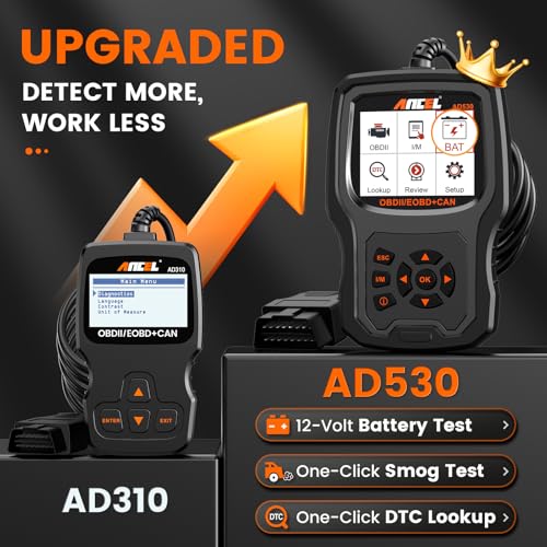 Ancel ANCEL AD530 OBD2 Scanner Diagnostic Tool, Universal Check Engine Code Reader with Live Data, Car Diagnostic Tool with Upgraded Battery Tester & All OBD2 Functions for 1996+ Vehicles, Upgraded AD310 - Image 2