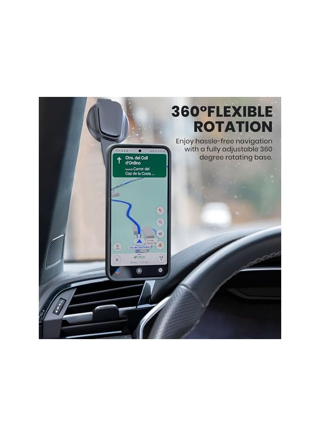 S-TOP Magnetic Car Phone Holder with 360° Rotation - Magnet Compatible Magnetic Car Phone Mount Mobile Holder for Car - Phone Stand with Suction Cup Mount for Dashboard, Windshield - Image 3