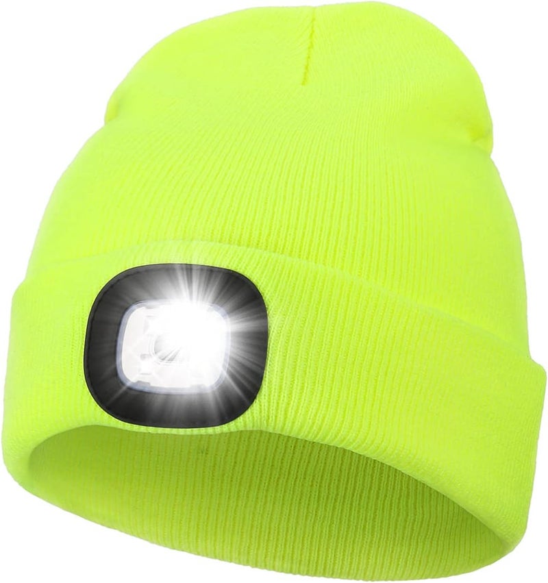 MELASA Unisex Hat with Light, USB Rechargeable Hands Free Headlamp LED Beanie, Winter Gifts for Men Dad Father Husband Him - Image 1