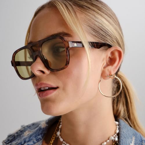 AIRE Whirlpool Sunglasses - Dark Tort, Aviator, Unisex, 70s Hollywood Style - Image 5