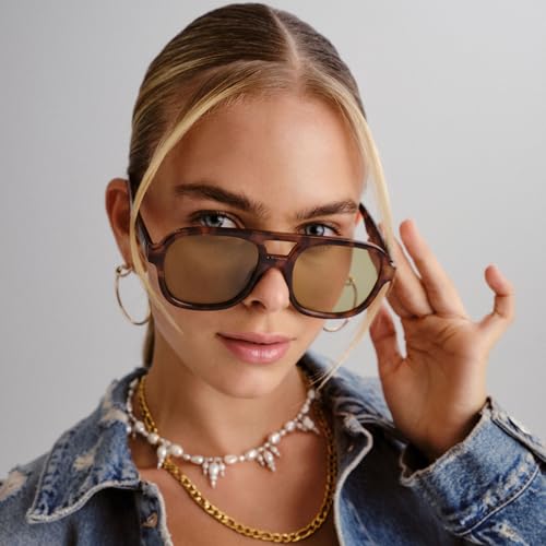 AIRE Whirlpool Sunglasses - Dark Tort, Aviator, Unisex, 70s Hollywood Style - Image 2