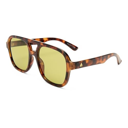 AIRE Whirlpool Sunglasses - Dark Tort, Aviator, Unisex, 70s Hollywood Style - Image 1