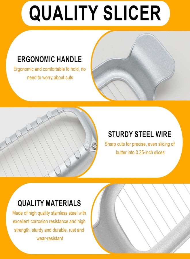 Bcautay Butter Slicer Cutter Stainless Steel Multipurpose Cheese Slicer for Block Cheeses and Butter Gadgets Accessories - Image 3