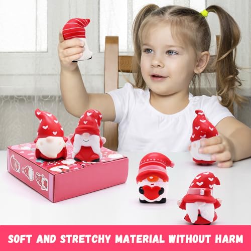 JOINBO Valentines Day Gnome Squishies Toys for KidsSlow Rising Stress Relief Soft SqueezeValentines Present for Boys Girls 6 Pack - Image 5