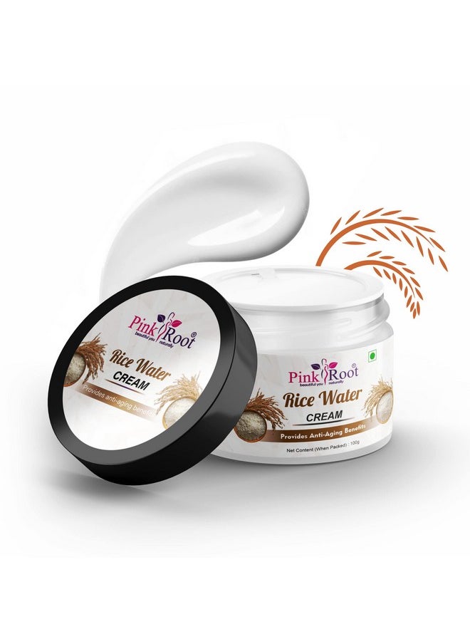 Pink Root - Rice Water Face & Body Cream 100Gm Helps To Provides Antiaging Benefits With Rice Water Extract For All Skin Types (Rice Water Cream) - Image 1
