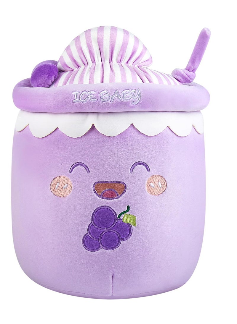 KASTWAVE Bubble Tea Plushi BoBa Plushie, Stuffed Animal Pillow, Kawaii Boba Plush Soft Pillow Stuffed Toy, Fluffy Toy Pillow Milk Tea Cushion, Suitable Children's Toy Birthday Gift  - Image 1