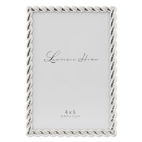 Lawrence Frames Rope Design Metal Frame, 4x6, Silver - Image 1