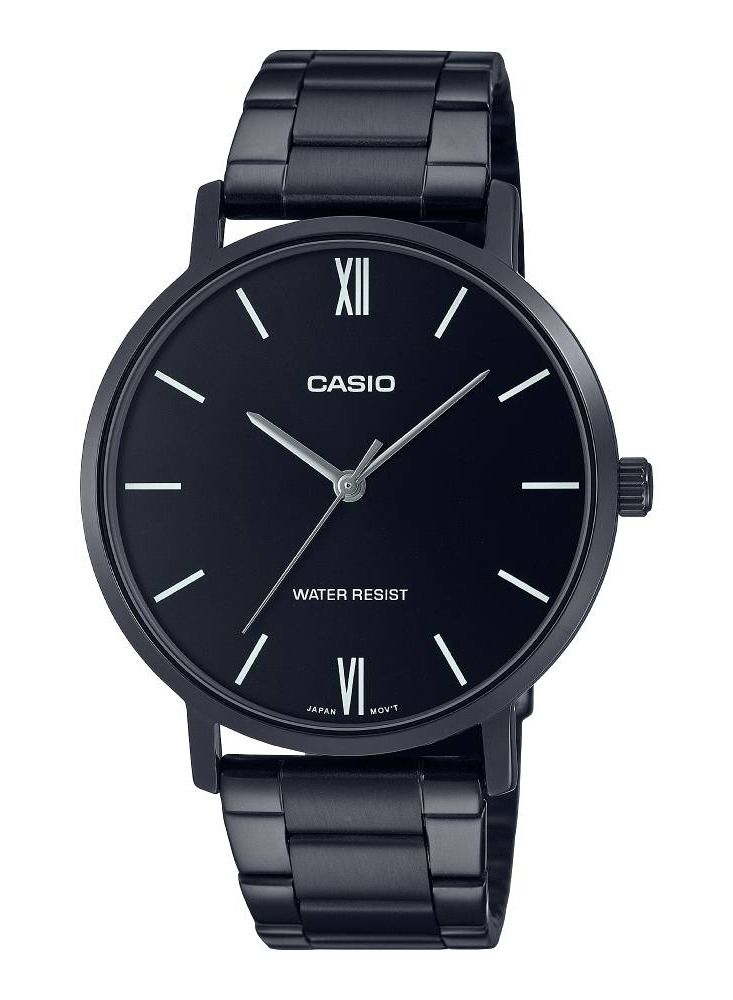 CASIO ساعة انالوج كوارتز بمينا اسود ستانلس ستيل للرجال MTP-VT01B-1B - Image 1