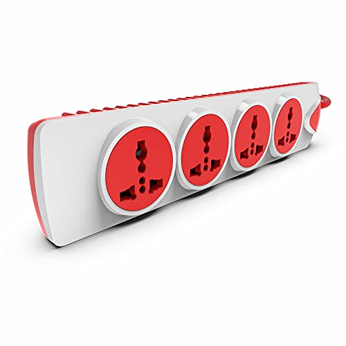 Fybros Qubic 4X1 Extension Cord, Extension Box, Power Strip with International Sockets Extension,10 AMP Output, 2 Year Warranty, 5 Meter Heavy Duty Cable, Surge and Spike Guard - Made in India - Image 1