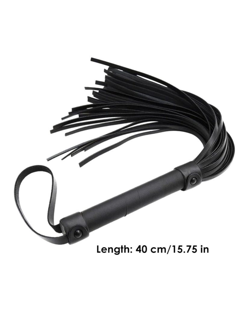 SYOSI Riding Whip for Racecourse, Faux Leather Riding Crop Equestrian Flogger Shaft Paddle Horse Riding Crop Accessories Equestrian Flogger for Racecourse Horse (Black) - Image 4